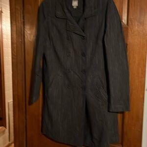 J Jill pinstripe navy long double breasted blazer size small